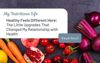 Colourful fruits and vegetables representing healthy living and the joy of making small, intentional upgrades to your health.